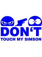 Dont Touch My Simson Aufkleber blau