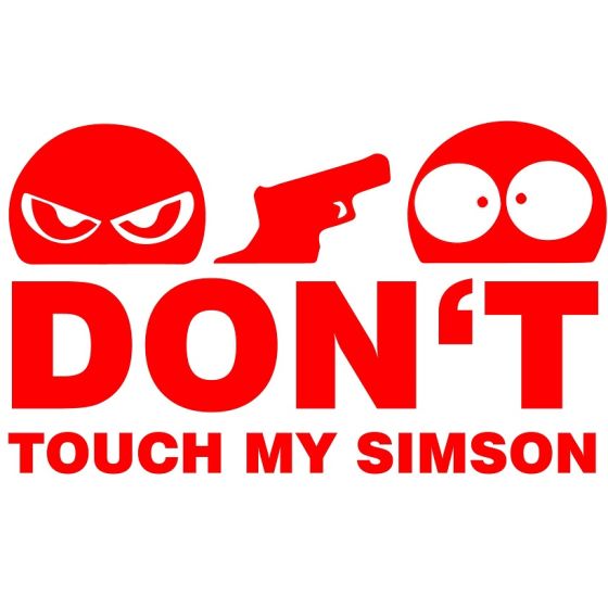 Dont Touch My Simson Aufkleber rot