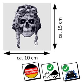 Aviator Skull Aufkleber