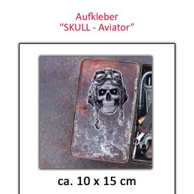 Aviator Skull Aufkleber