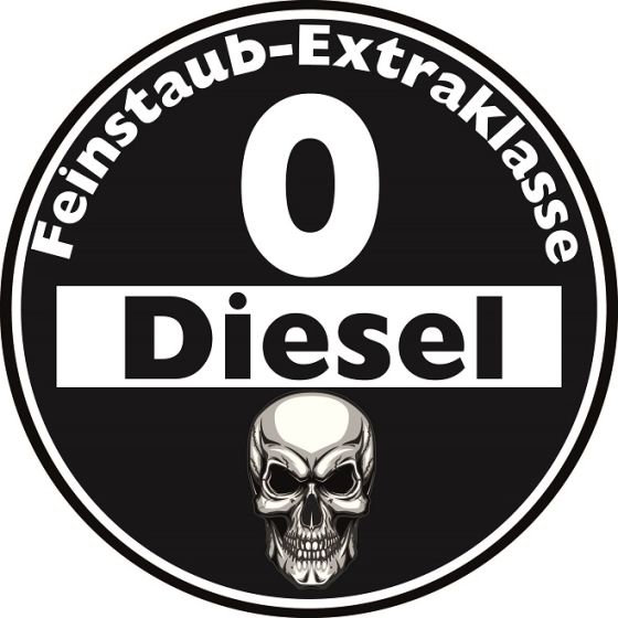 Aufkleber Diesel Feinstaubplakette für außen!