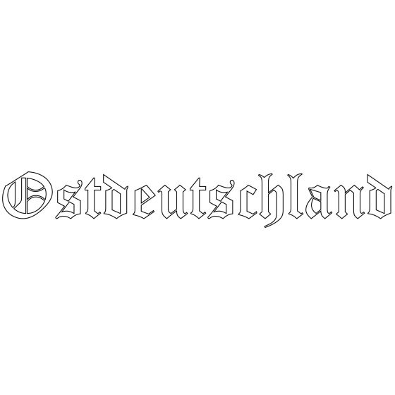 Ostdeutschland Aufkleber geplottet XL weiß