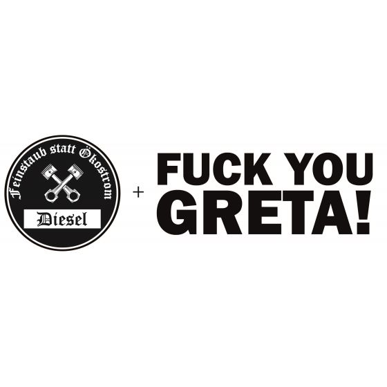 Aufkleber Set: Feinstaubplakette+Fuck You Greta! 