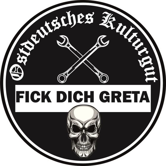 Ostdeutsches Kulturgut Feinstaubplakette Aufkleber Fuck You Greta 2 Stück
